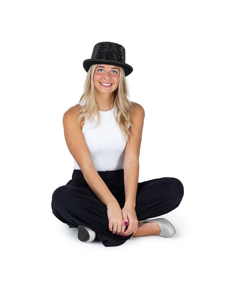 Dress Up America Top Hats for Men and Women - Rhinestone Hat Adults Elegant Costume Magician