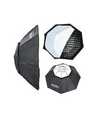 Godox 47 inch Octagon Softbox with Bowens Mounting, Grid and Hook-and-Loop Fastener