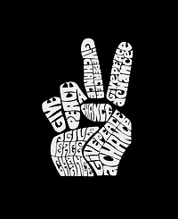 La Pop Art Men's Give Peace A Chance Word Graphic Tank Top