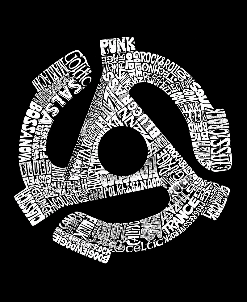 La Pop Art Men's Genres of Music Word Tank Top