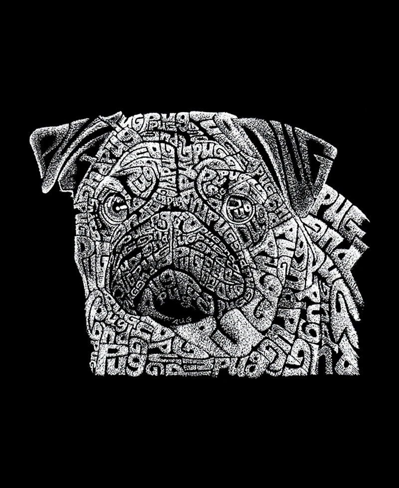 La Pop Art Men's Dog Face Typography Word Graphic Tank Top