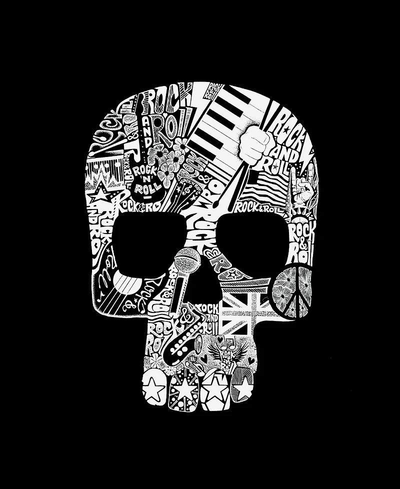 La Pop Art Men's Skull Music Collage Tank Top