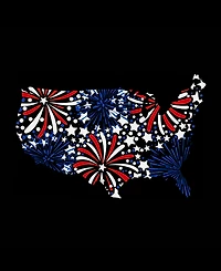 La Pop Art Men's American Flag Fireworks Graphic Tank Top