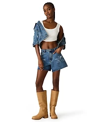 Steve Madden Women's Dally Mid-Rise Denim Shorts