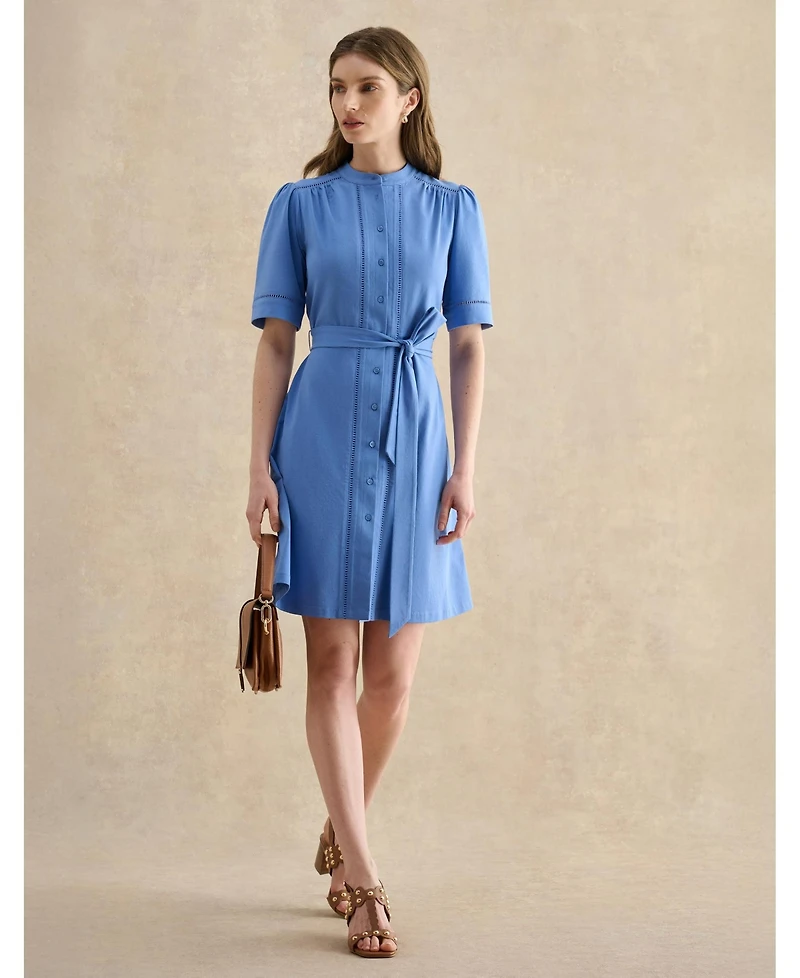 Hobbs London Women's Livvie Belted Mini Shirt Dress