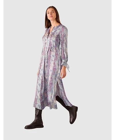 Whistles Women's Mottled Snake Print Midi Dress
