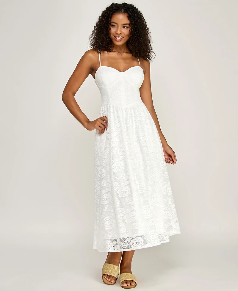 Katia Rae Juniors' Sweetheart Neck Midi Dress