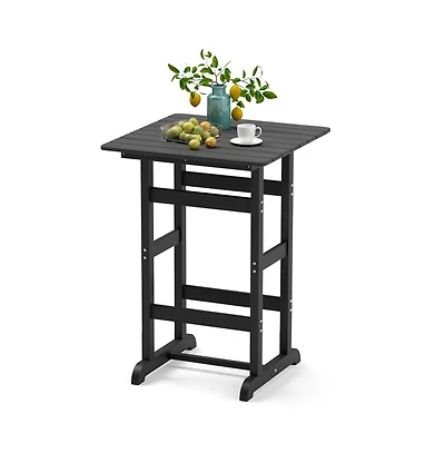 Boyel Living 30 Inch Square Bar Table Dining with Slatted Tabletop for Poolside