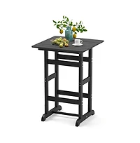 Boyel Living 30 Inch Square Bar Table Dining with Slatted Tabletop for Poolside