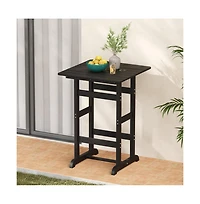 Boyel Living 30 Inch Square Bar Table Dining with Slatted Tabletop for Poolside