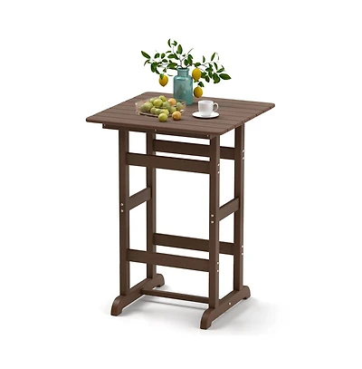 Boyel Living 30 Inch Square Bar Table Dining with Slatted Tabletop for Poolside