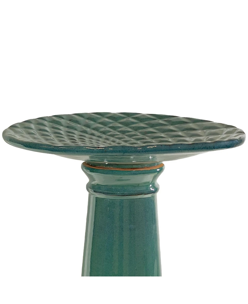 Rennes Ceramic Bird Bath - Turquoise - 22.5" H
