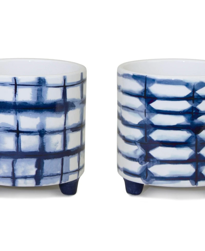 Slickblue Set of 2 Tie-Dye Design Footed Planters
