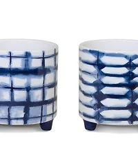 Slickblue Set of 2 Tie-Dye Design Footed Planters