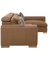 Holtman 3-Piece Leather Sectional Sofa with 2 Power Recliners and Chaise