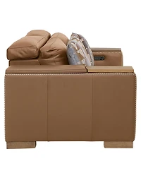Holtman 2-Piece Leather Sectional Sofa with 2 Power Recliners