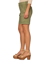 Democracy Petite Sky-Rise Flap Patch Pockets Cargo Shorts