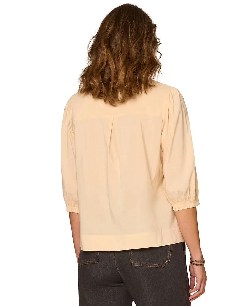 Democracy Petite Embroidered Woven Top