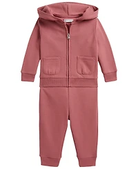 Polo Ralph Lauren Baby Girls' Picot-Trim Fleece Hoodie and Jogger Pants, 2-Piece Set
