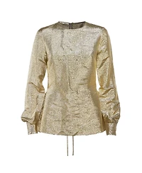 Pre-Owned Stella Mccartney Women's Lurex Gathered Lame Peplum Blouse