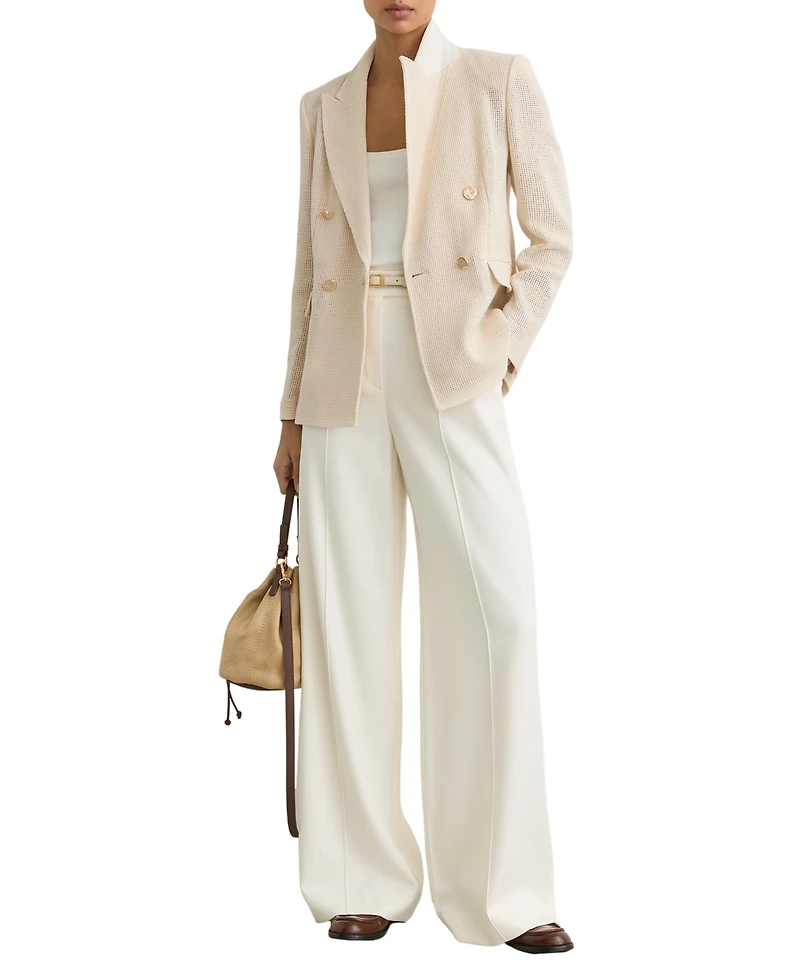 Reiss Women's Open-Weave Double-Breasted Blazer