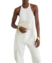 Reiss Women's Asymmetric Draped Halterneck Top