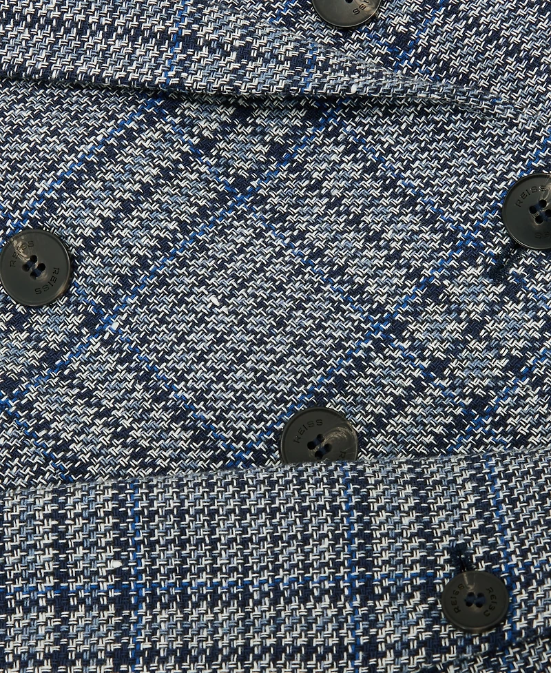 Reiss Women's Double-Breasted Check Cotton-Linen Blazer