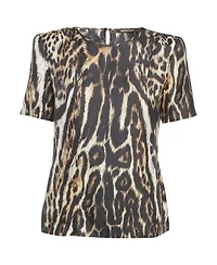 Pre-Owned Roberto Cavalli Women's Leopard Print Silk Top