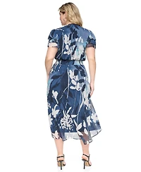 Dkny Plus Tie Neck Flutter-Sleeve Dress