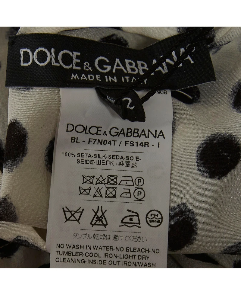 Pre-Owned Dolce & Gabbana Women's Polka Dots Silk Top