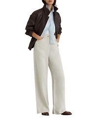 Reiss Women's Carmen Linen Blend Wide Leg Trouser Pants