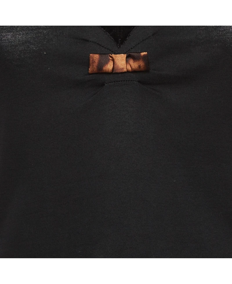 Pre-Owned Dolce & Gabbana Women's Leopard Print Satin And Jersey Top