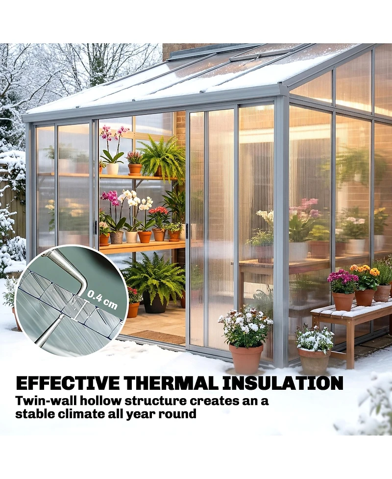 Outsunny Polycarbonate house Panels Uv Protected 10 Pack