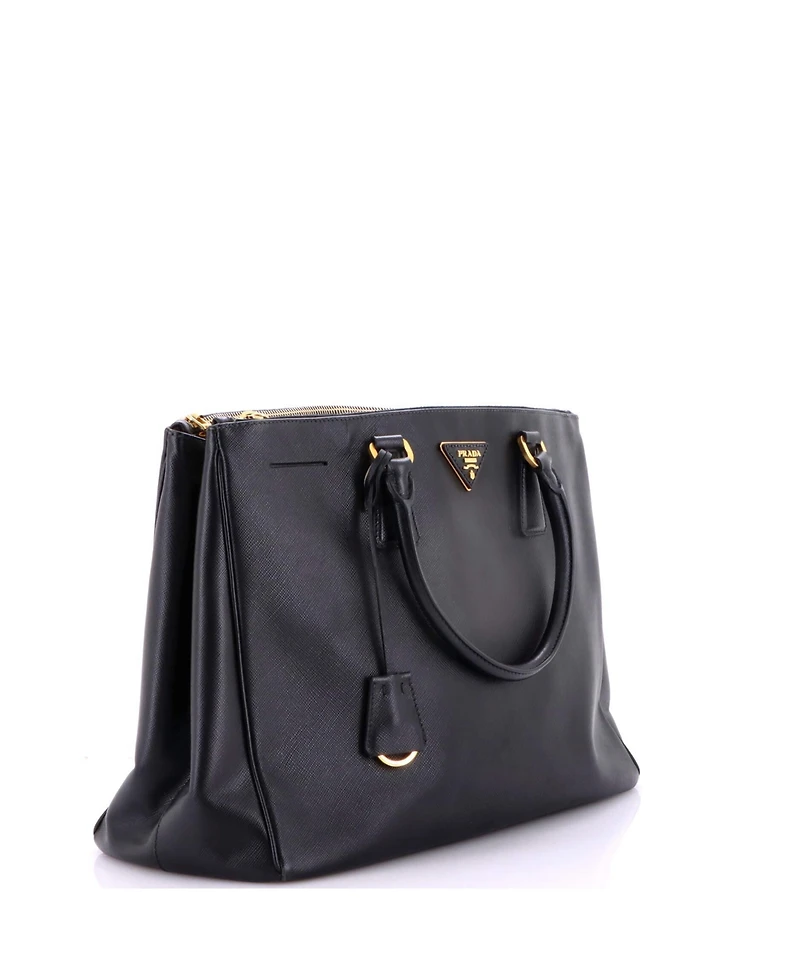 Pre-Owned Prada Large Double Zip Lux Tote Saffiano Leather