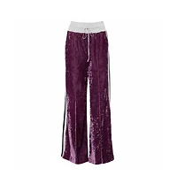 Pre-Owned Off-White Women's Crushed Velvet Wide Leg Track Pants