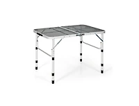 Lucky One Aluminum Grill Table with Iron Mesh Top, Folding Camping Table Adjustable Height