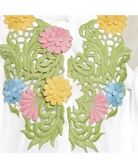 Pre-Owned Moschino Women's Cheap And Chic Cream Knit Floral Applique Detail Cardigan