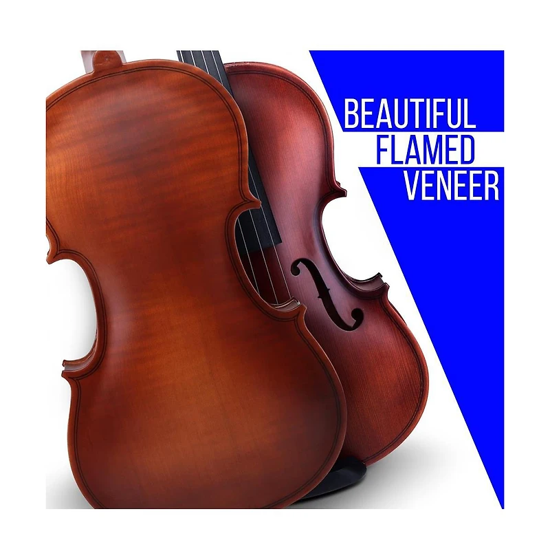 Pyle 4/4 Student Violin Kit - Plywood Violin with Tuner, Extra Strings, Shoulder Rest, and Case