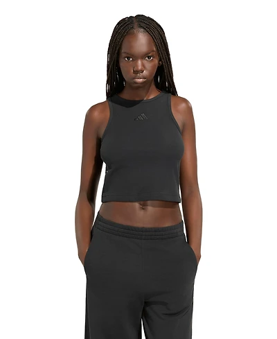 adidas Women's Cropped Ribbed Tank Top