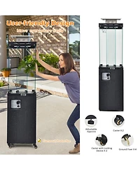Gouun 41000 Btu Propane Patio Heater with Metal Hood and Lockable Wheels