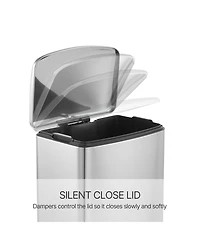 Mega Casa 13 Gal./50 Liter Stainless Steel Rectangular Step-on Trash Can for Kitchen