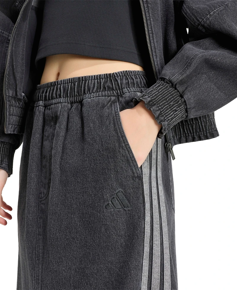 adidas Women's Stadium Washed Denim Loose-Fit Skirt