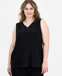 Anne Klein Essentials Plus V-Neck Sleeveless Top