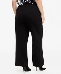 Anne Klein Essentials Plus Pull-On Wide-Leg Pants