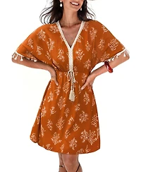 Cupshe Women's Boho V-Neck Mini Beach Dress