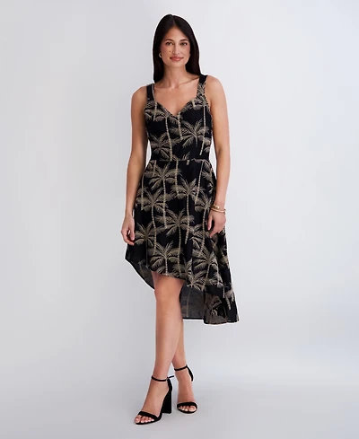Kensie Women's Embroidered Woven Sleeveless Dress