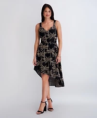 Kensie Women's Embroidered Woven Sleeveless Dress