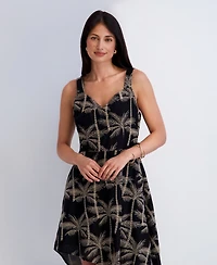 Kensie Women's Embroidered Woven Sleeveless Dress