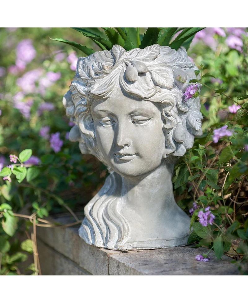 Clihome Outdoor Home Garden Decor Cement Bust Wall Planter