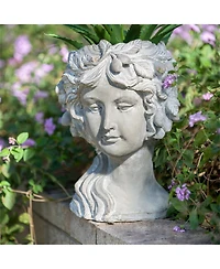 Clihome Outdoor Home Garden Decor Cement Bust Wall Planter